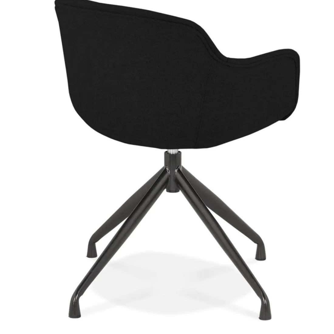 Chaise design avec accoudoirs 'SWAN' en tissu noir