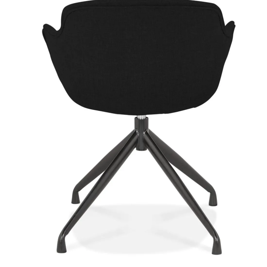 Chaise design avec accoudoirs 'SWAN' en tissu noir