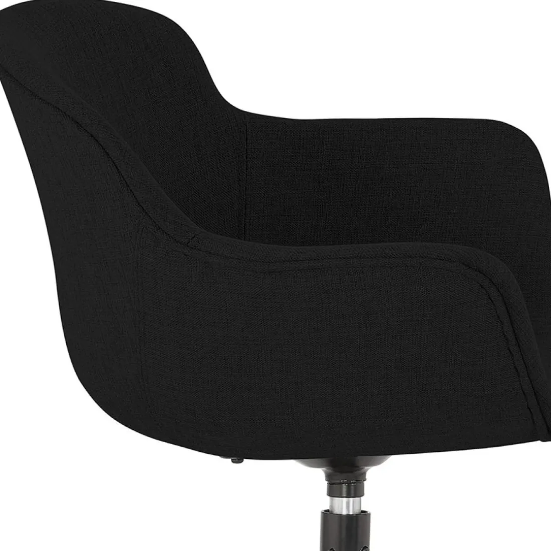 Chaise design avec accoudoirs 'SWAN' en tissu noir