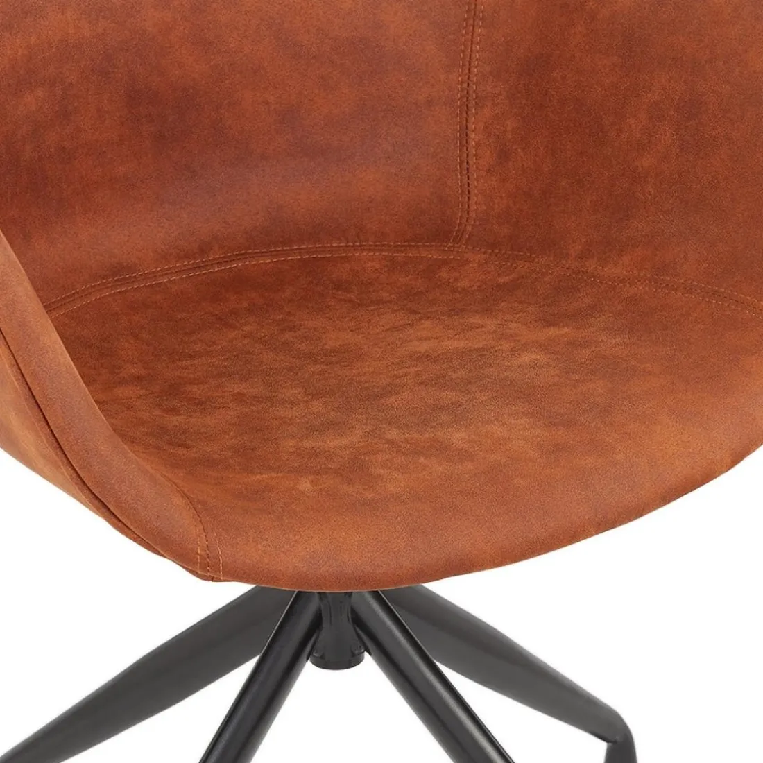 Chaise design avec accoudoirs 'SOUND' en microfibre brune