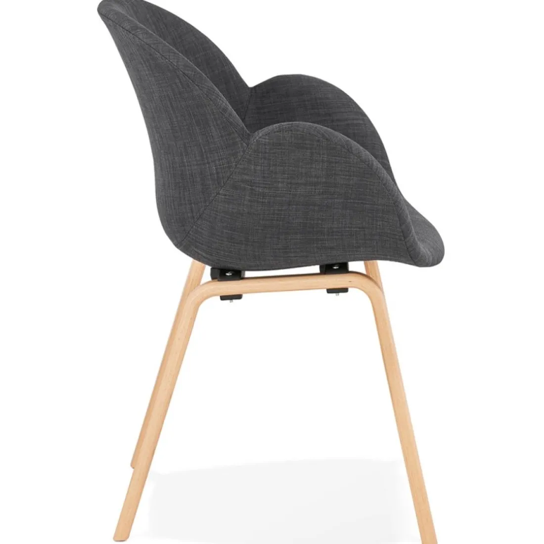 Chaise design avec accoudoirs 'SAMY' en tissu gris style scandinave