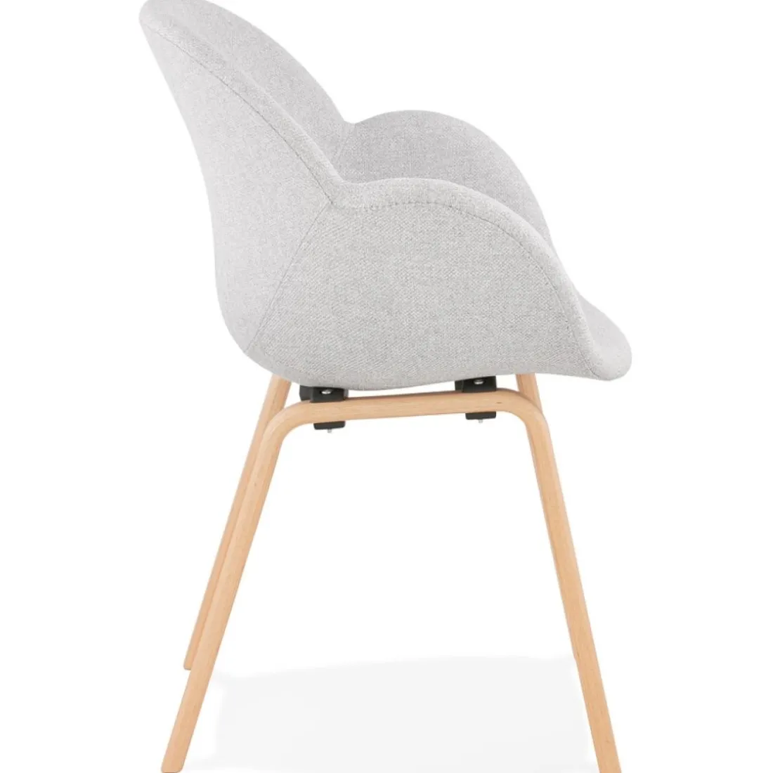Chaise design avec accoudoirs 'SAMY' en tissu gris clair style scandinave