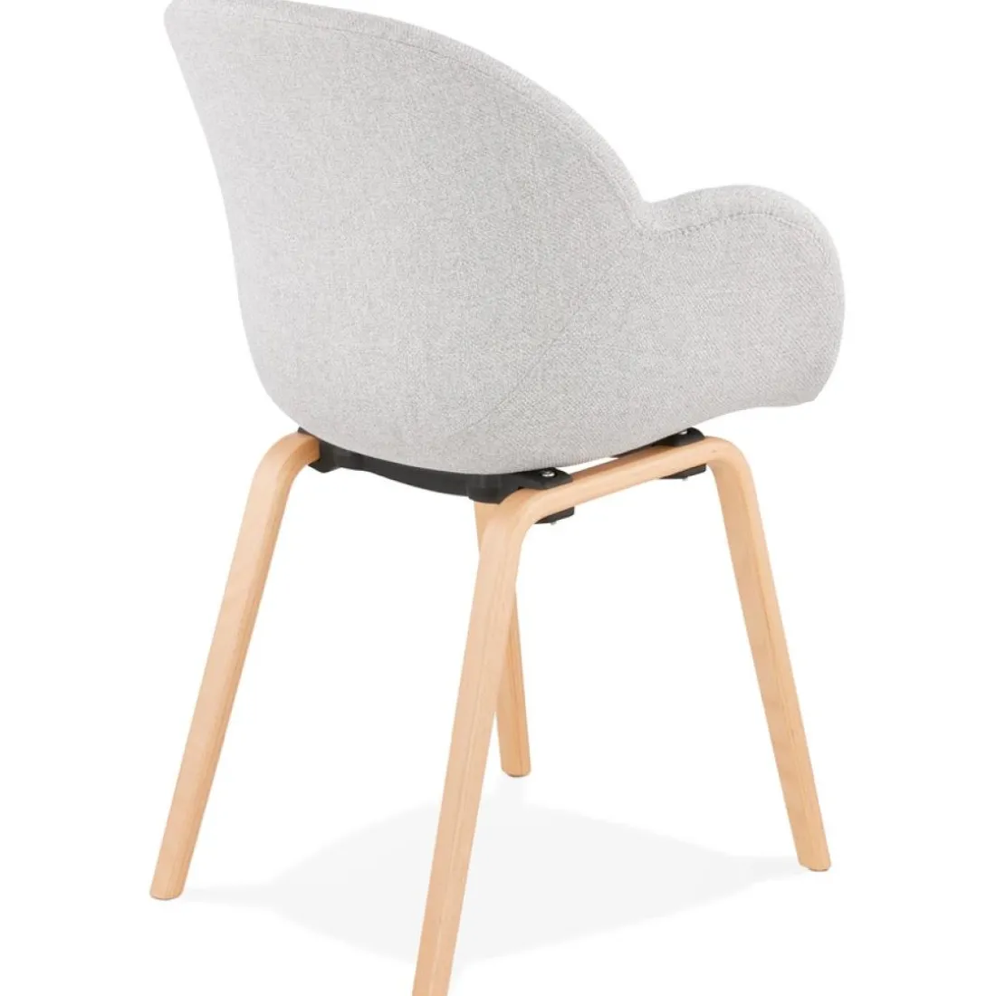 Chaise design avec accoudoirs 'SAMY' en tissu gris clair style scandinave