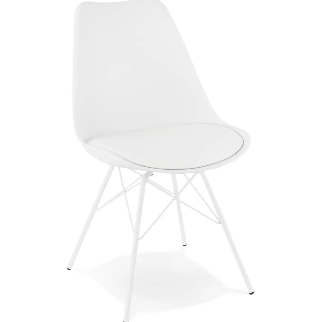 Chaise design 'BYBLOS' blanche style industriel