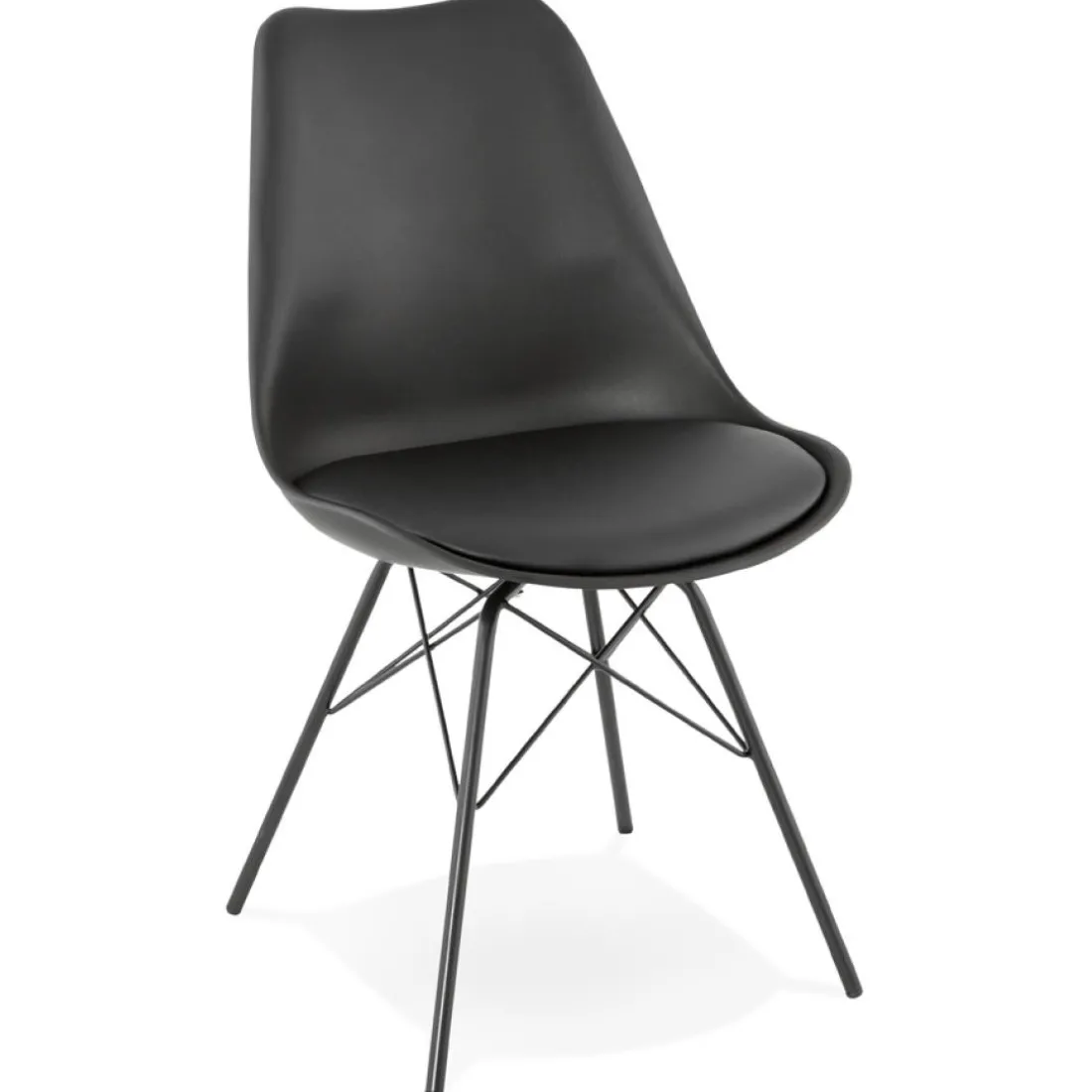 Chaise design 'BYBLOS' noire style industriel