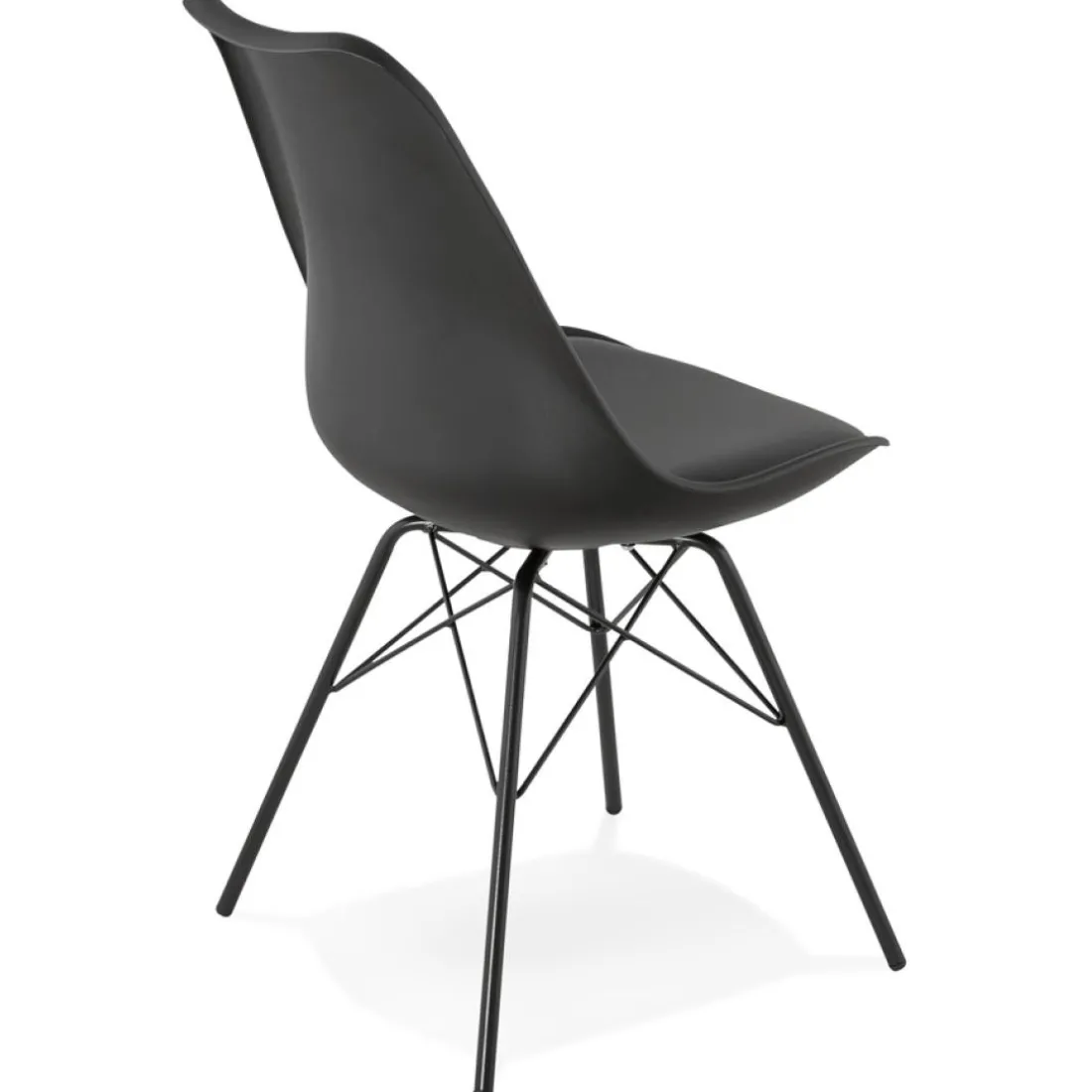 Chaise design 'BYBLOS' noire style industriel