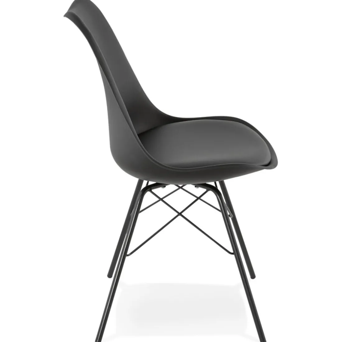 Chaise design 'BYBLOS' noire style industriel