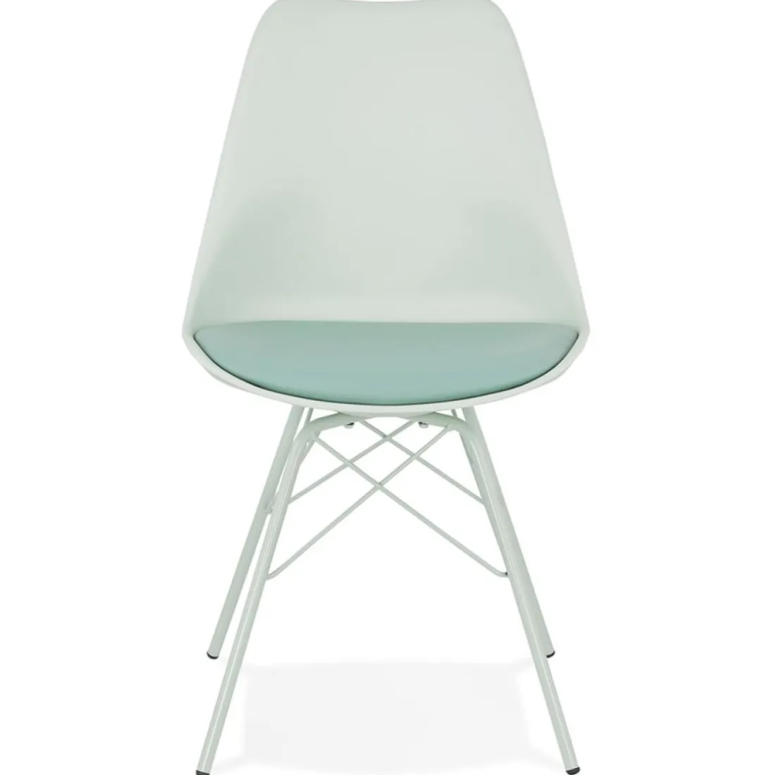 Chaise design 'BYBLOS' vert clair style industriel
