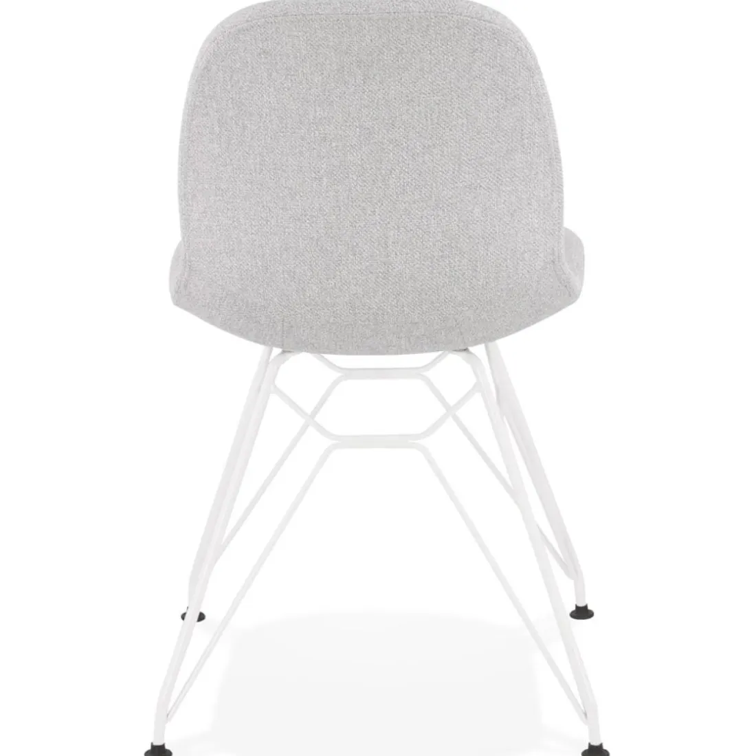 Chaise design 'DECLIK' grise claire avec pieds en métal blanc