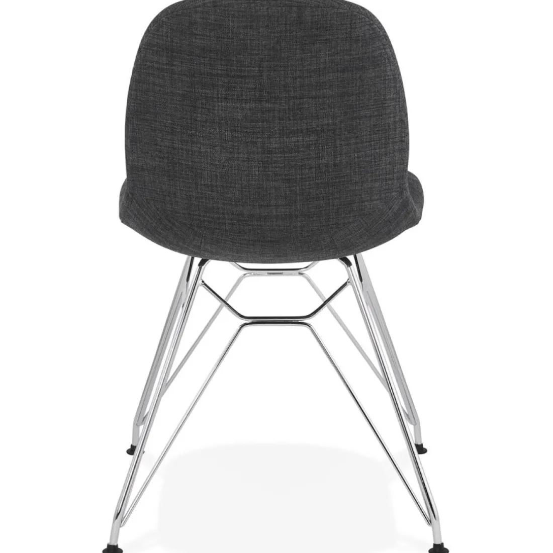 Chaise design 'DECLIK' gris foncé avec pieds en métal chromé