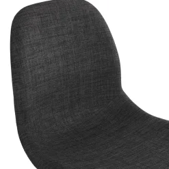 Chaise design 'DECLIK' gris foncé avec pieds en métal chromé