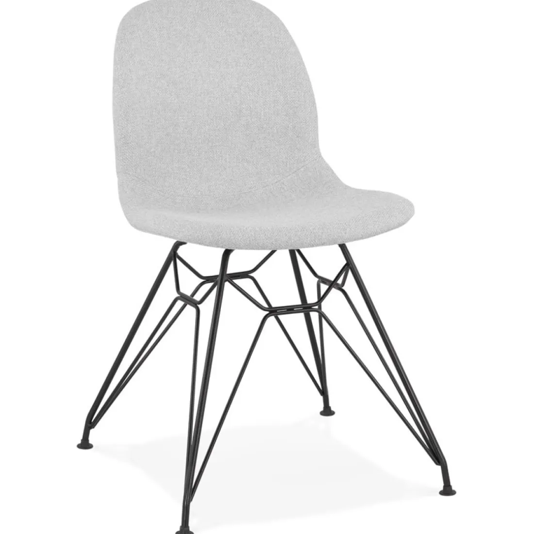 Chaise design 'DECLIK' grise claire avec pieds en métal noir