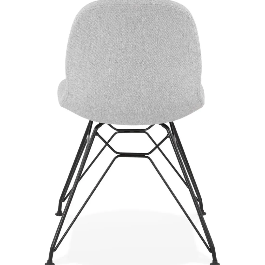 Chaise design 'DECLIK' grise claire avec pieds en métal noir