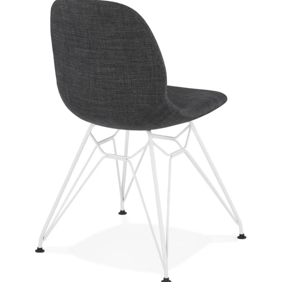 Chaise design 'DECLIK' gris foncé avec pieds en métal blanc