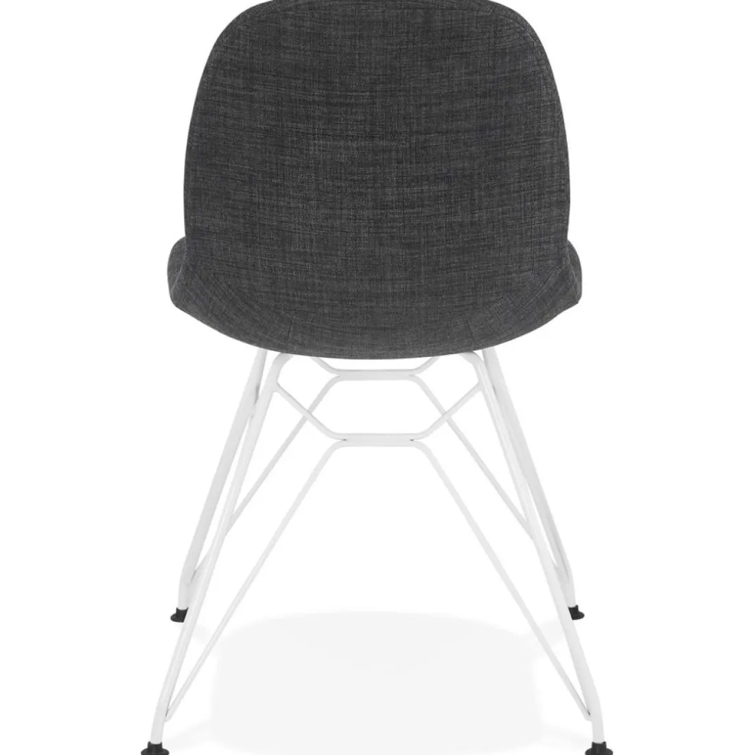 Chaise design 'DECLIK' gris foncé avec pieds en métal blanc