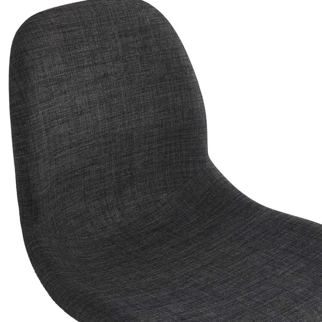 Chaise design 'DECLIK' gris foncé avec pieds en métal blanc