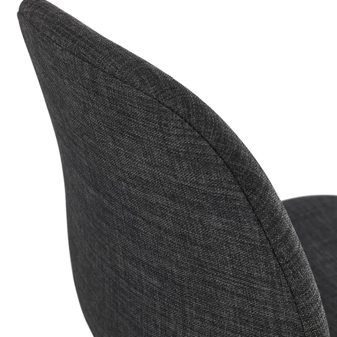 Chaise design 'DECLIK' gris foncé avec pieds en métal blanc