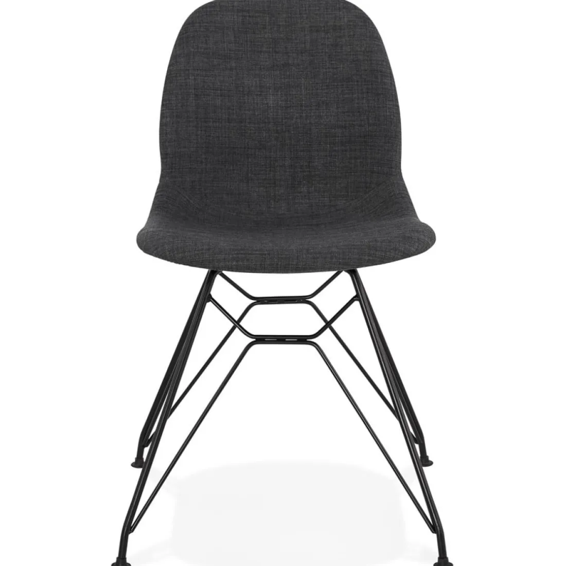 Chaise design 'DECLIK' gris foncé avec pieds en métal noir