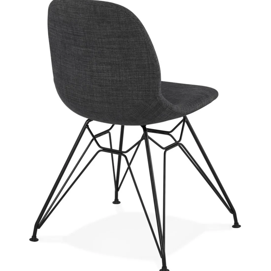Chaise design 'DECLIK' gris foncé avec pieds en métal noir