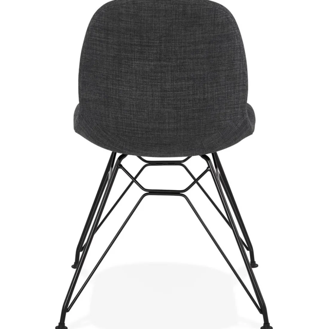 Chaise design 'DECLIK' gris foncé avec pieds en métal noir
