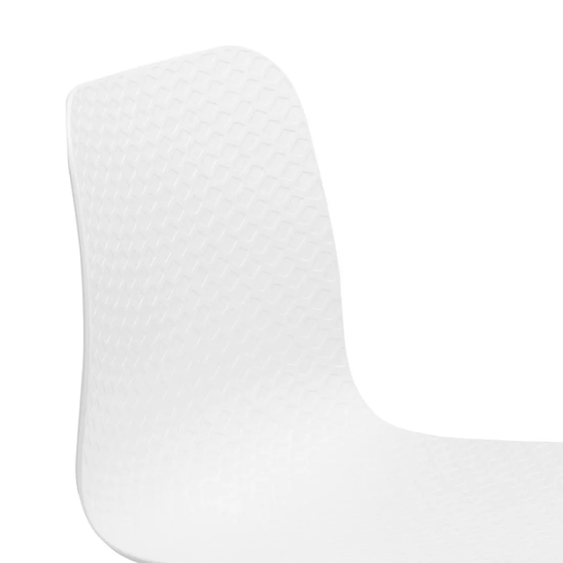 Chaise design 'GAUDY' blanche avec pied en métal chromé