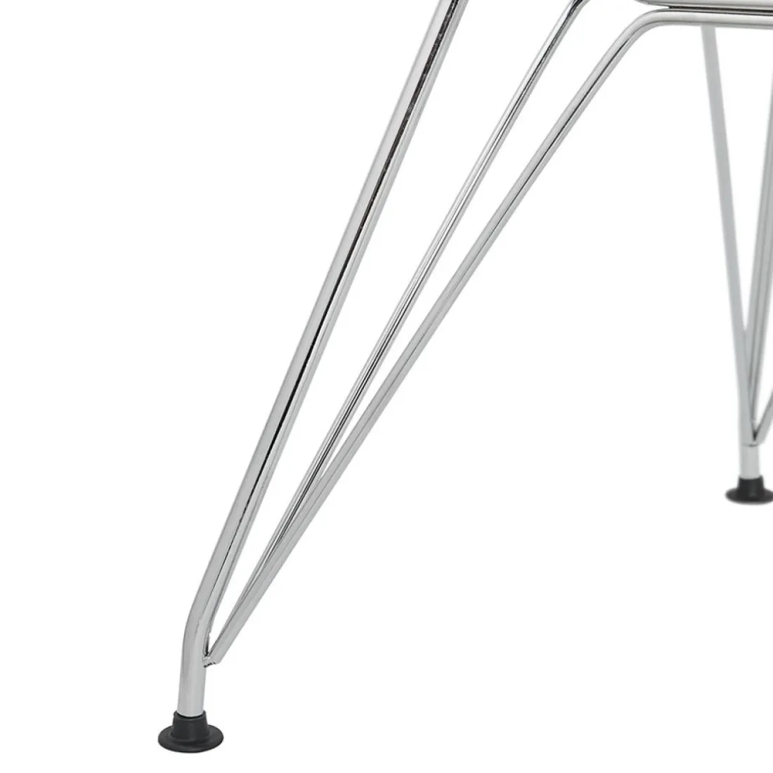 Chaise design 'GAUDY' blanche avec pied en métal chromé