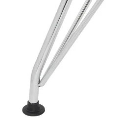 Chaise design 'GAUDY' blanche avec pied en métal chromé