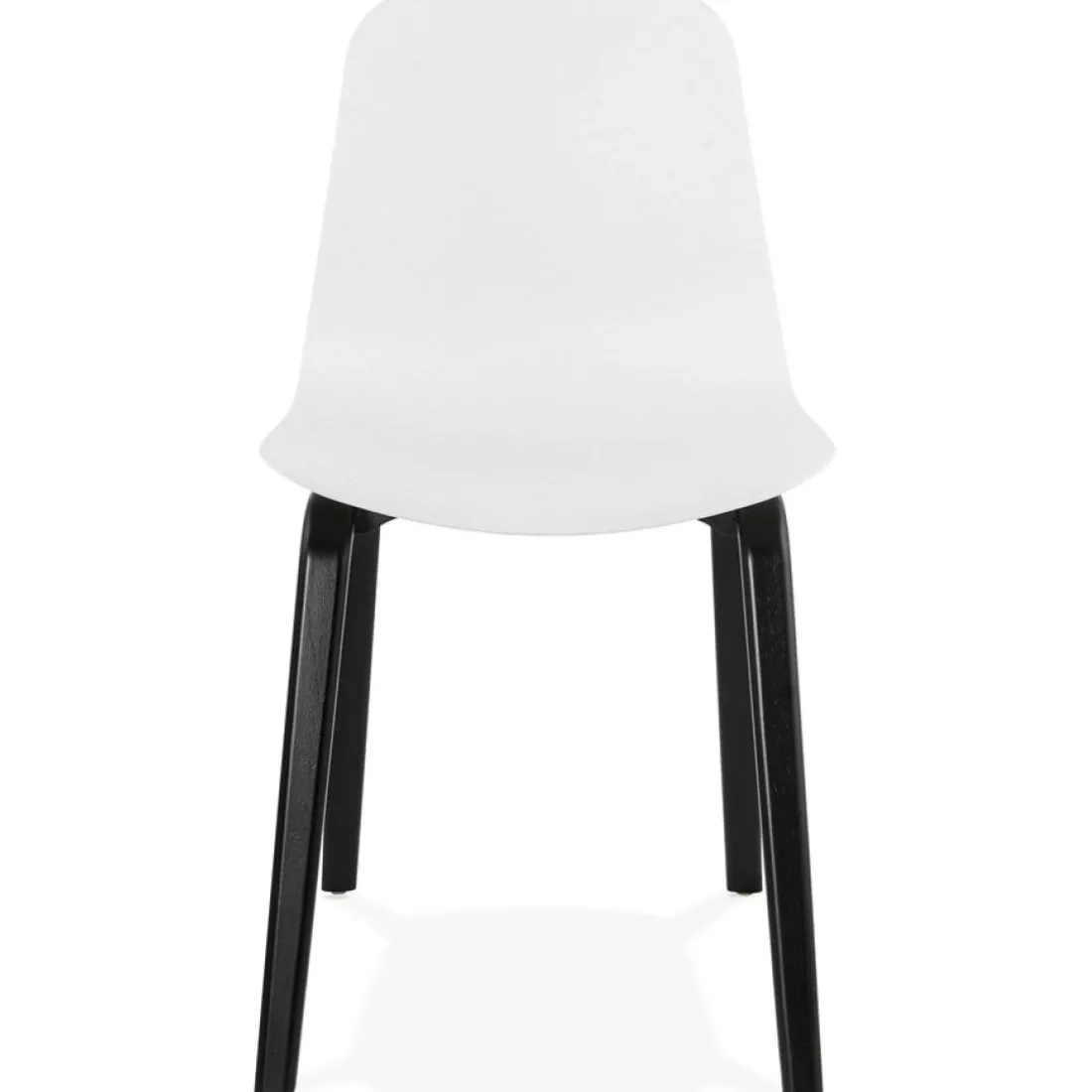 Chaise design 'PACIFIK' blanche avec pieds en bois noir