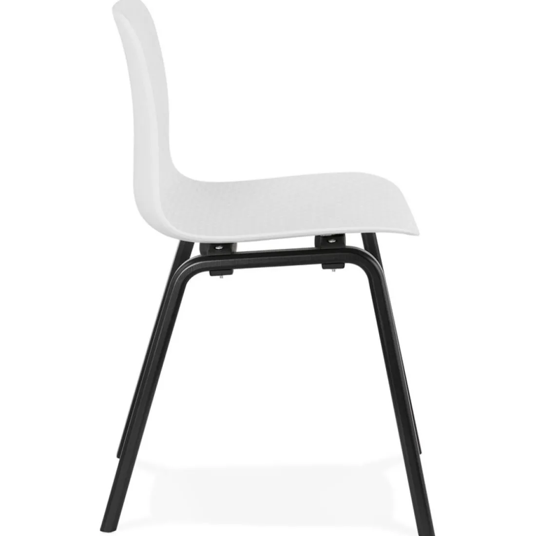 Chaise design 'PACIFIK' blanche avec pieds en bois noir