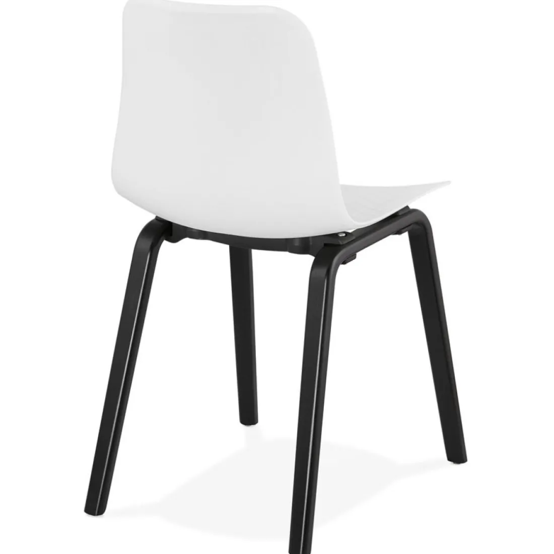 Chaise design 'PACIFIK' blanche avec pieds en bois noir