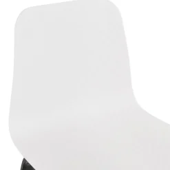 Chaise design 'PACIFIK' blanche avec pieds en bois noir