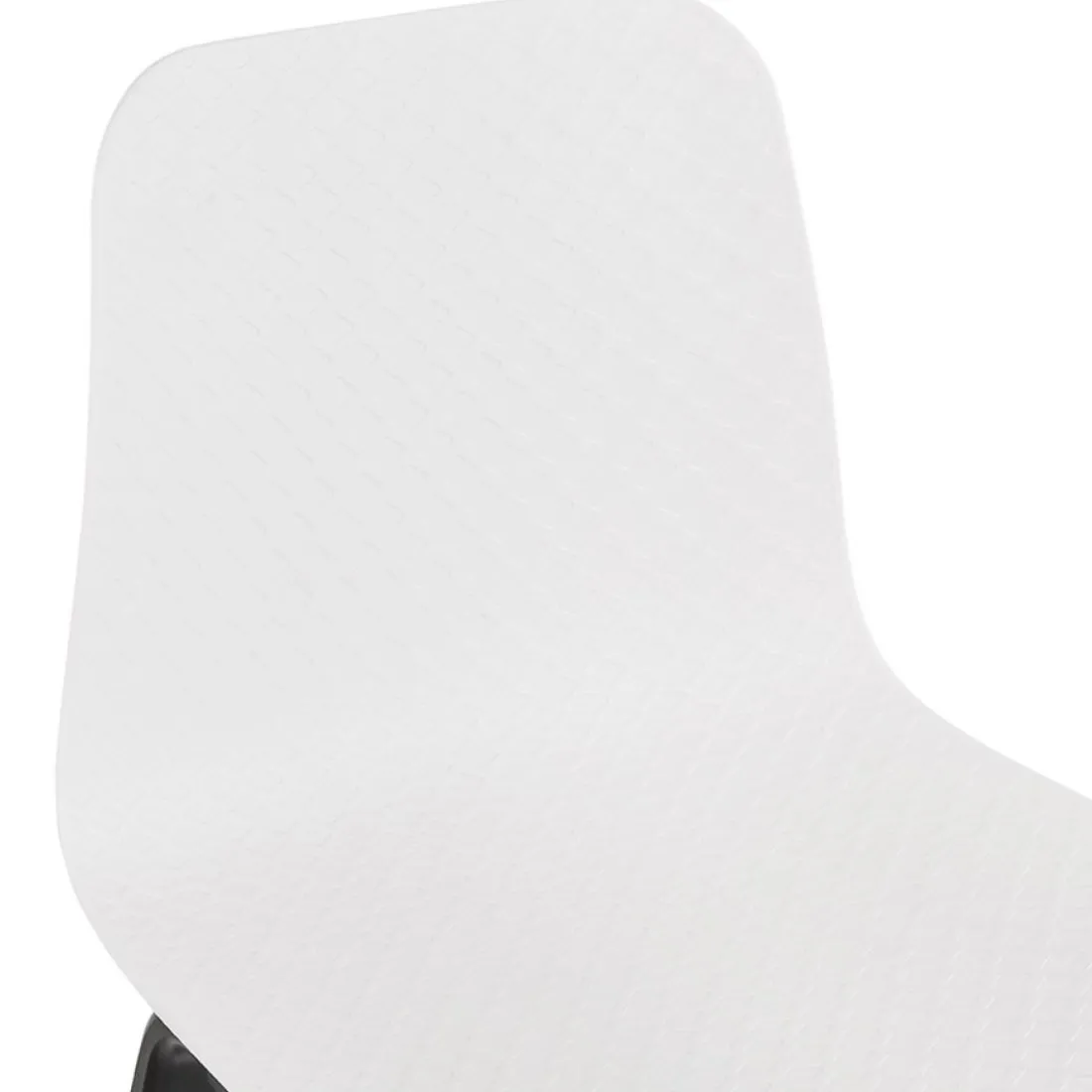 Chaise design 'PACIFIK' blanche avec pieds en bois noir