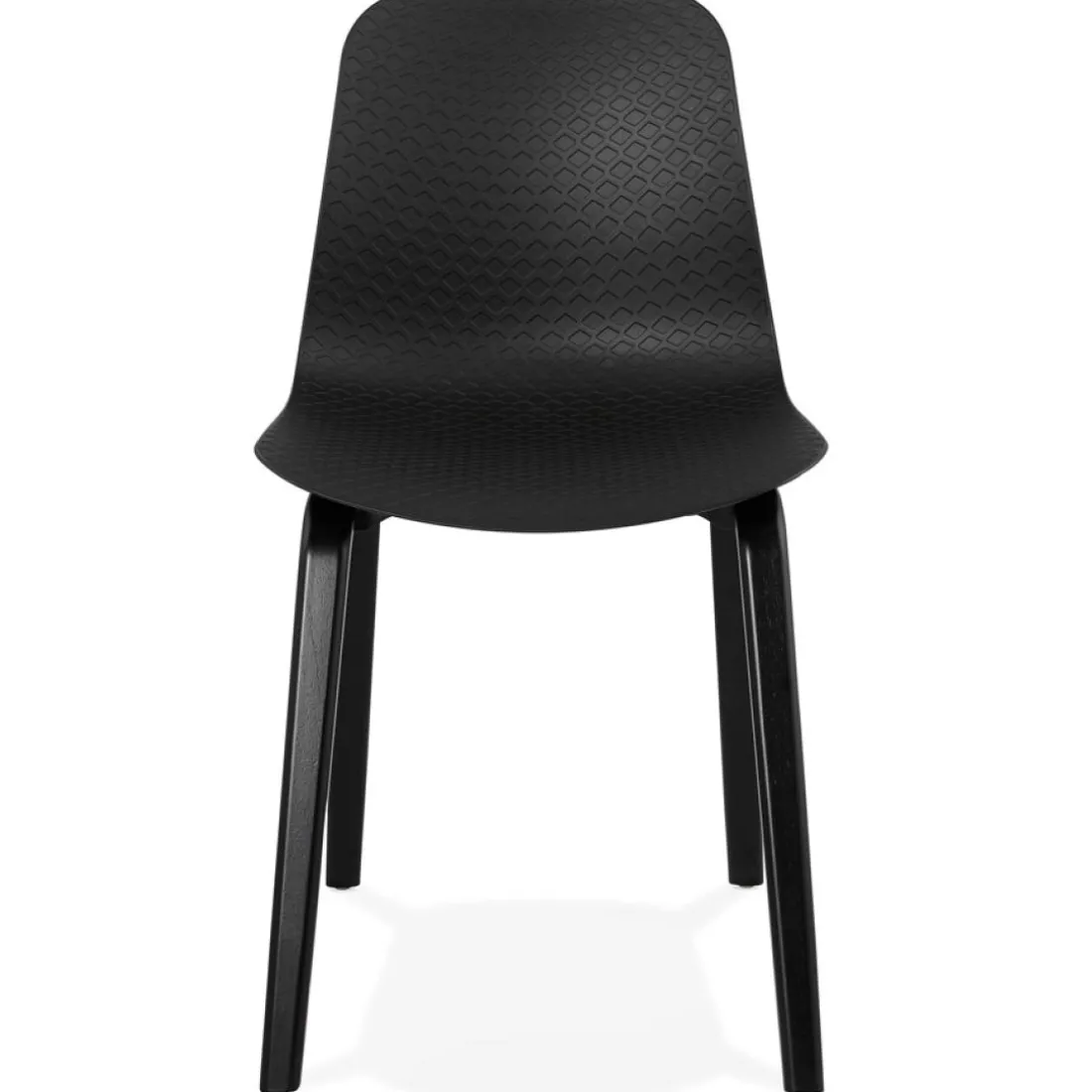 Chaise design 'PACIFIK' noire avec pieds en bois noir
