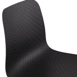 Chaise design 'PACIFIK' noire avec pieds en bois noir