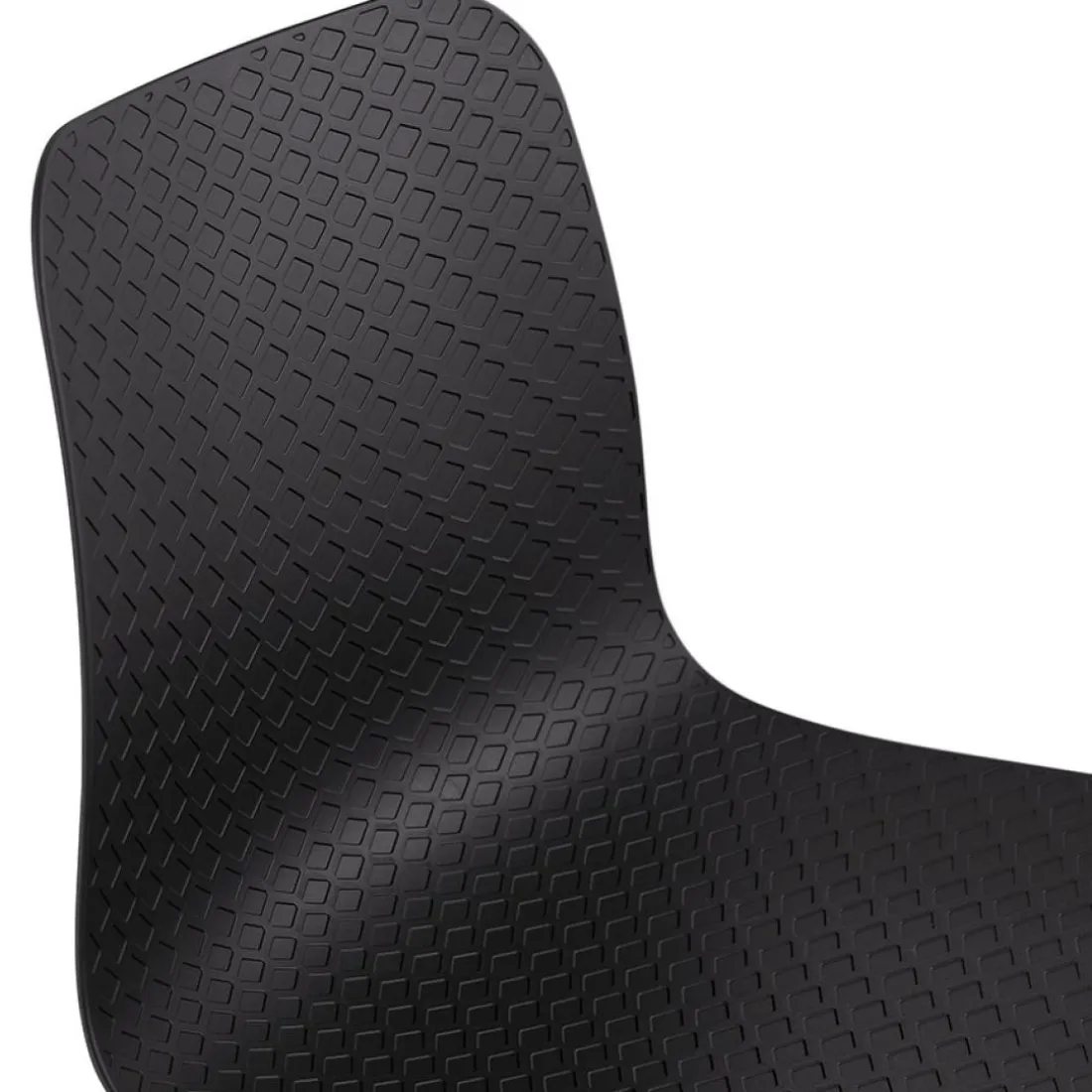Chaise design 'PACIFIK' noire avec pieds en bois noir