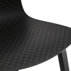Chaise design 'PACIFIK' noire avec pieds en bois noir