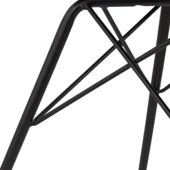 Chaise design 'ROYAL' en microfibre grise et pieds en métal noir