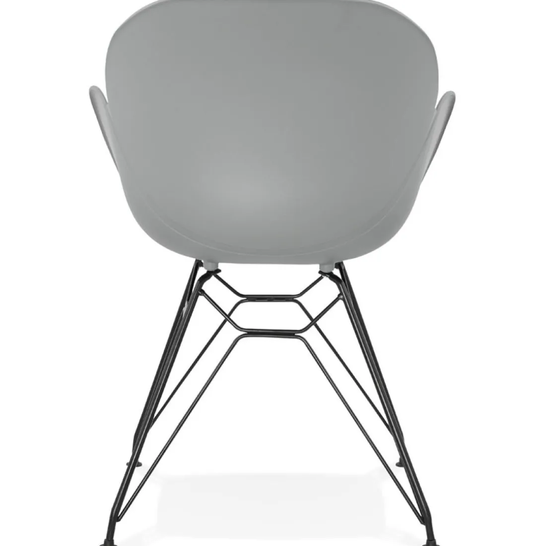 Chaise design 'SATELIT' grise style industriel avec pieds en métal noir