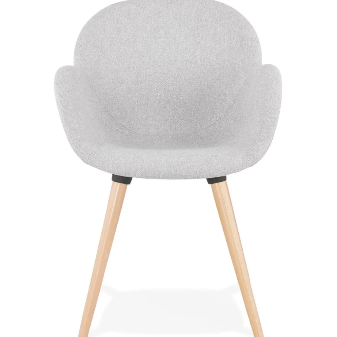 Chaise design scandinave 'TAPIOCA' en tissu gris clair