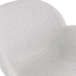 Chaise design scandinave 'TAPIOCA' en tissu gris clair