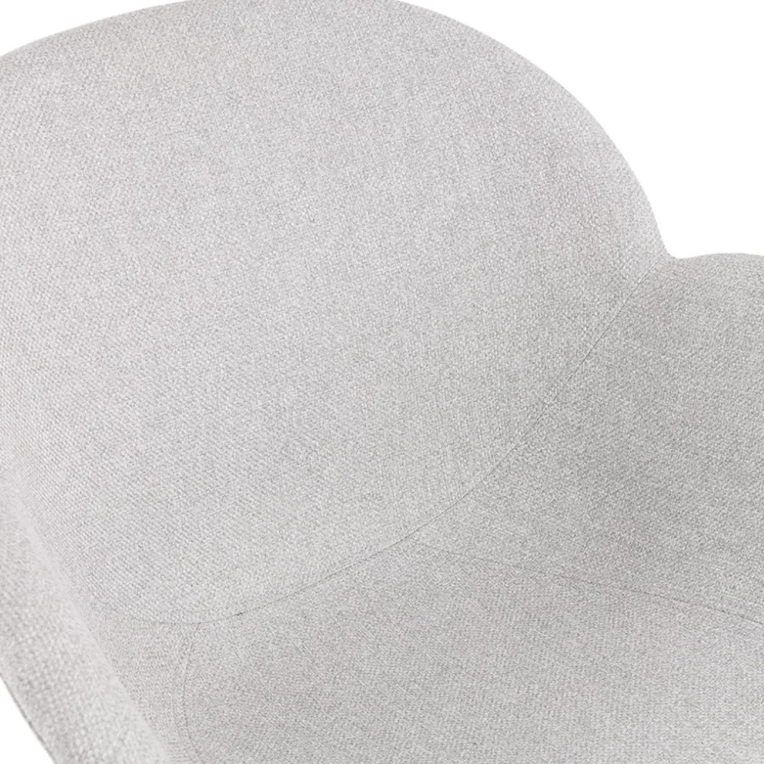 Chaise design scandinave 'TAPIOCA' en tissu gris clair