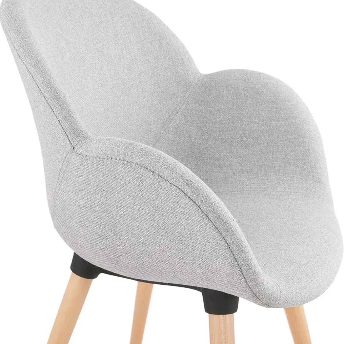 Chaise design scandinave 'TAPIOCA' en tissu gris clair