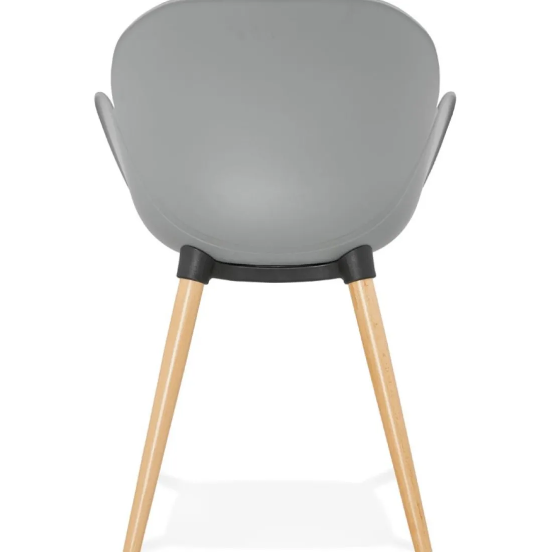 Chaise design scandinave 'PICATA' grise avec pieds en bois
