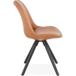 Chaise design 'STREET' brune style industriel