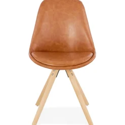 Chaise design 'STREET' en matière synthétique brune