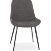Chaise design 'TAICHI' en microfibre gris foncé et pieds en métal noir