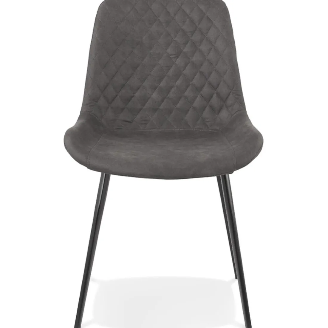 Chaise design 'TAICHI' en microfibre gris foncé et pieds en métal noir