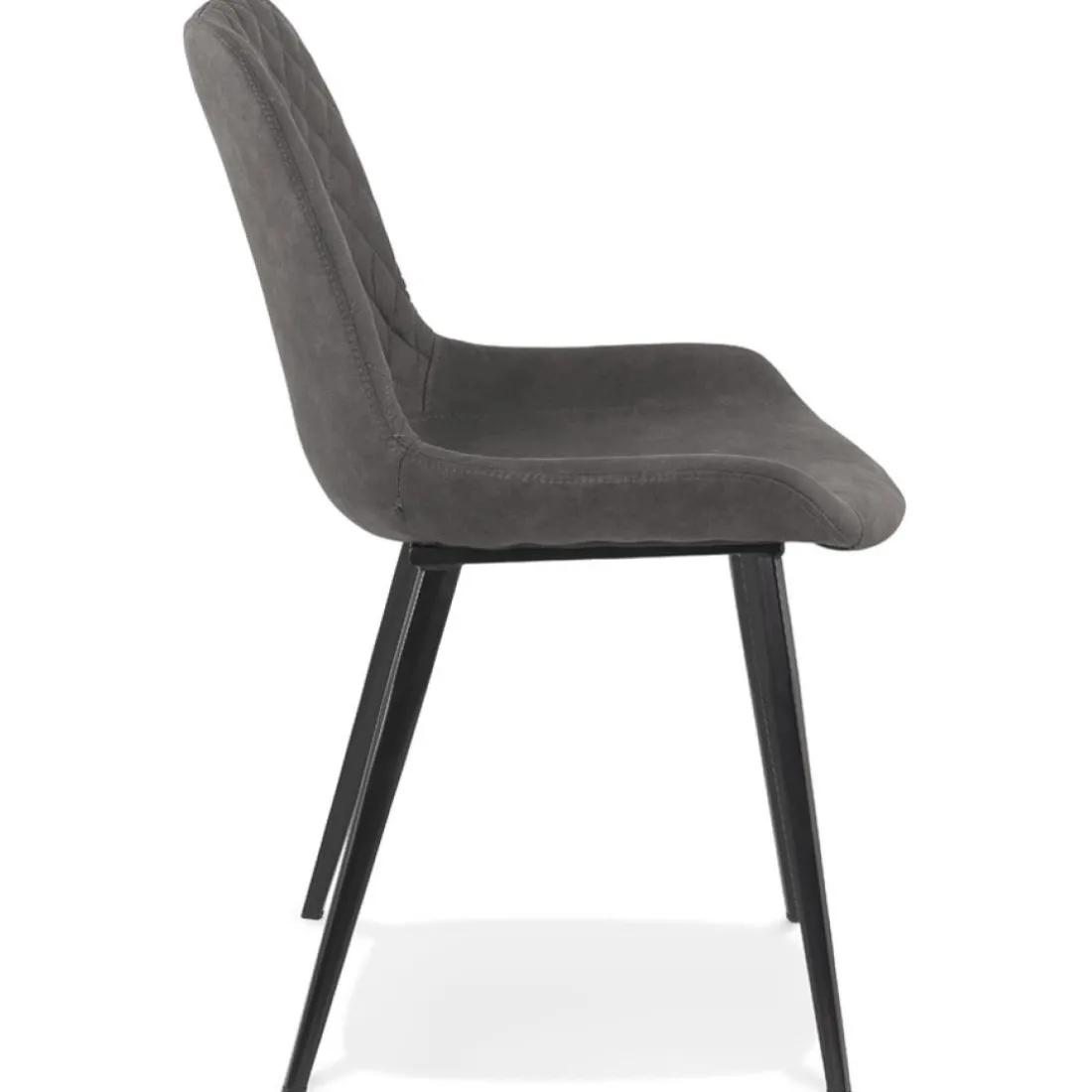 Chaise design 'TAICHI' en microfibre gris foncé et pieds en métal noir