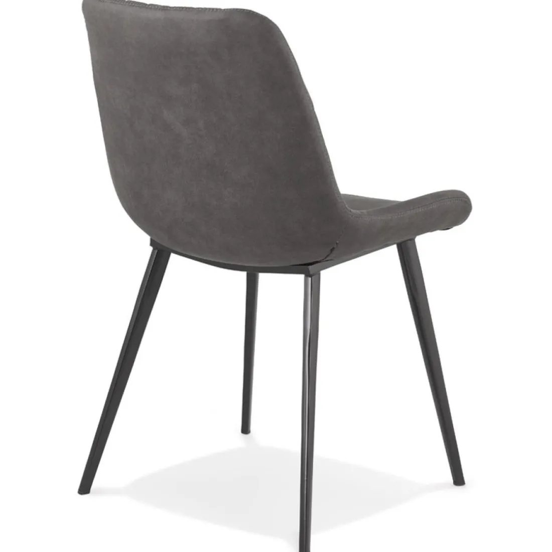 Chaise design 'TAICHI' en microfibre gris foncé et pieds en métal noir