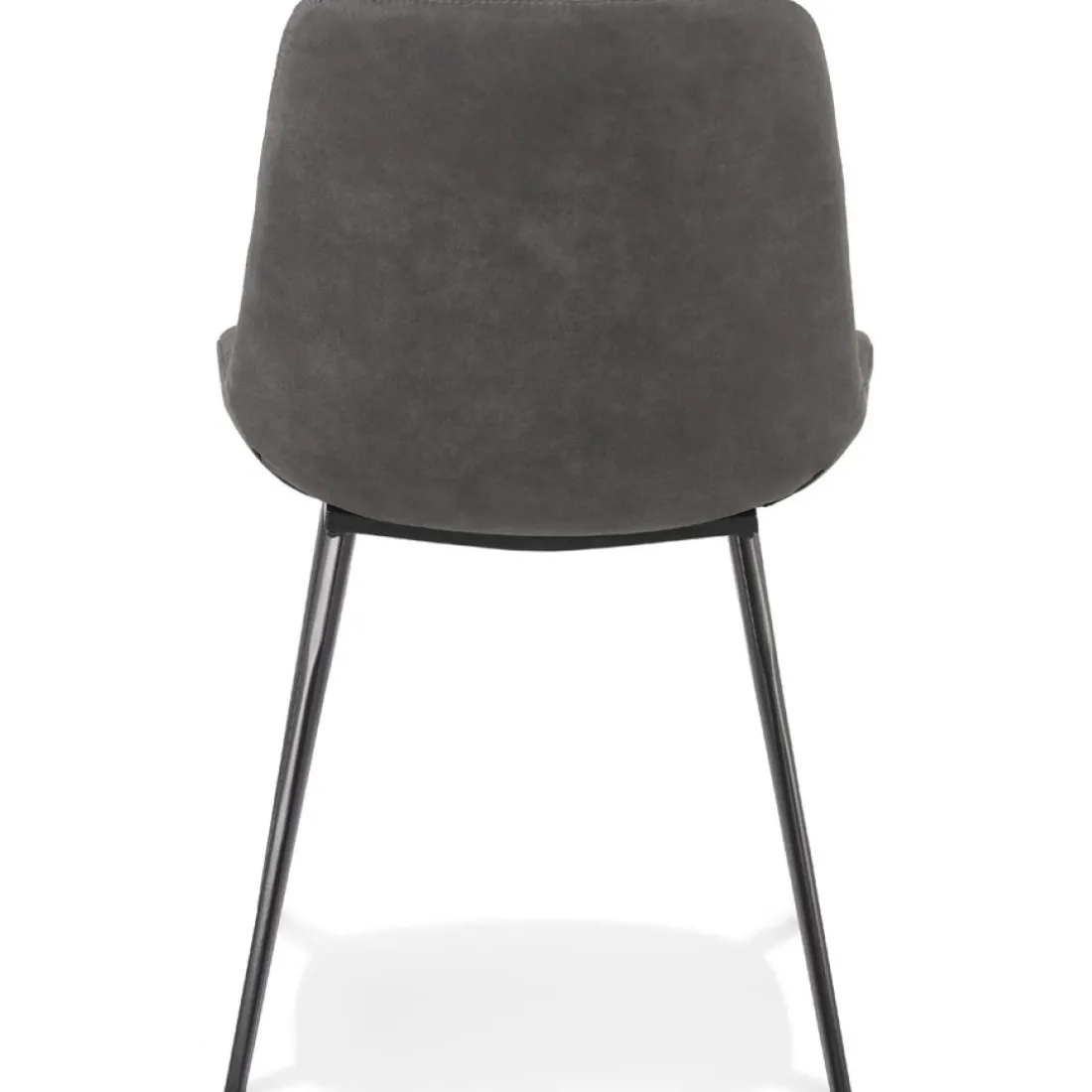 Chaise design 'TAICHI' en microfibre gris foncé et pieds en métal noir